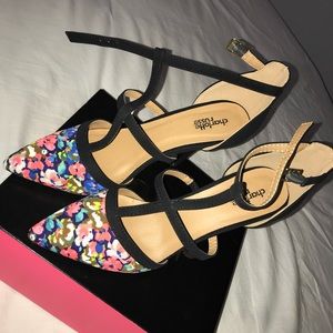 Floral print heels